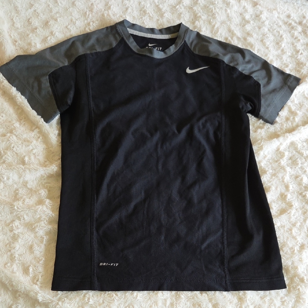 Nike Black and Gray Dri-FIT Tee